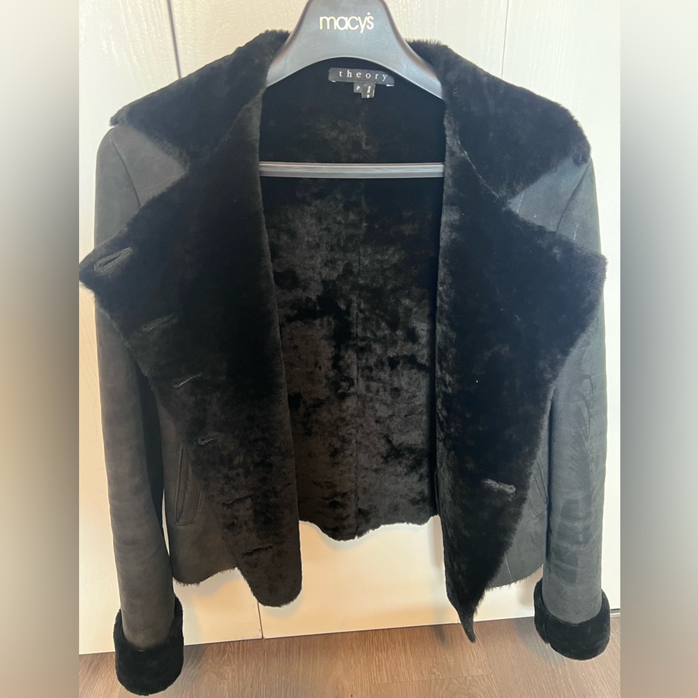 Women's Black Faux Fur Collar Jacket